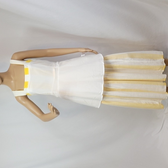 ANN Taylor Stripped Square Neck Midi Dress - Picture 12 of 16